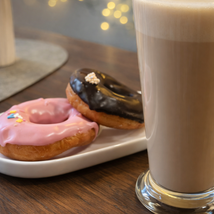 Сет Какао и две пышки в гразури