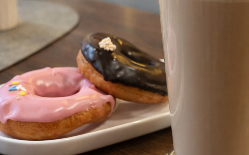 Сет Какао и две пышки в гразури