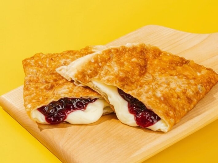 Чебурек-чизкейк с клубникой