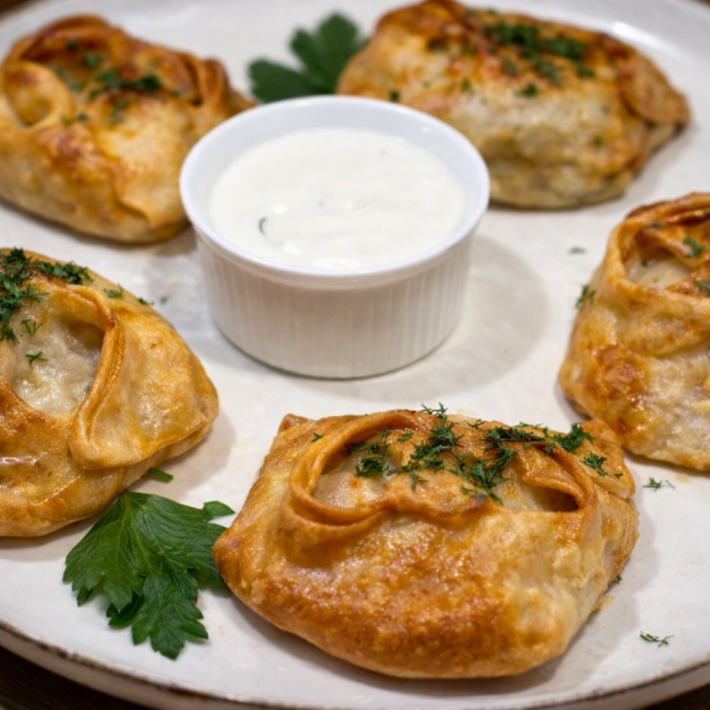 Манты жареные с курицей