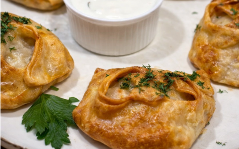 Манты жареные с курицей