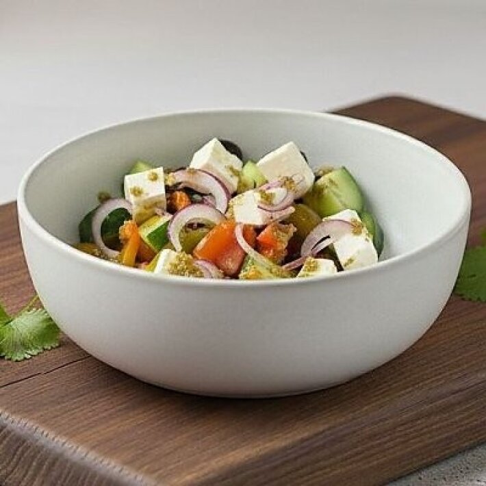 Салат Греческий с песто и перцем