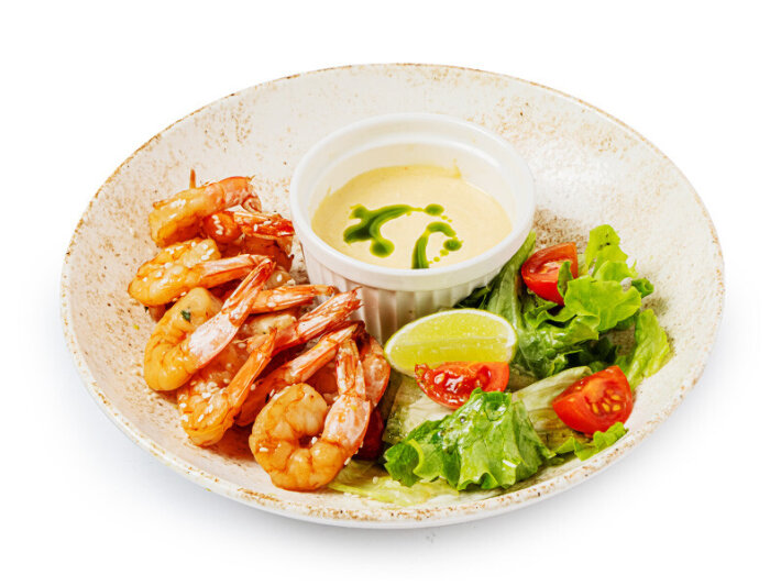 Жареные креветки с тайским Айоли