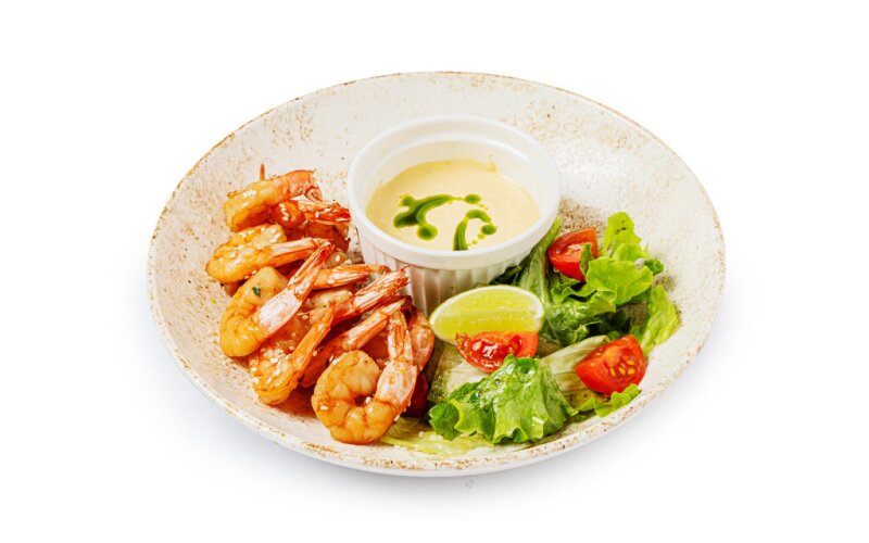 Жареные креветки с тайским Айоли