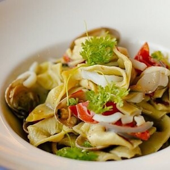 Паста «Тальятелле» с морепродуктами