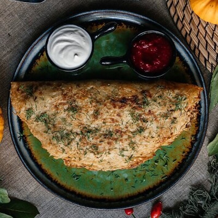 Большой драник со свининой