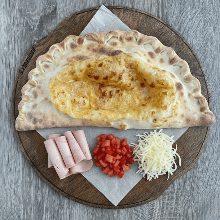 Мини-кальцоне с ветчиной и томатами