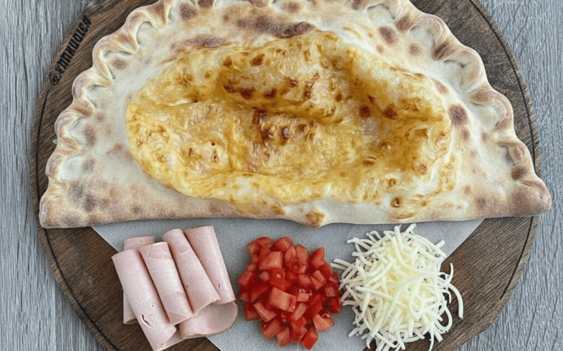 Мини-кальцоне с ветчиной и томатами