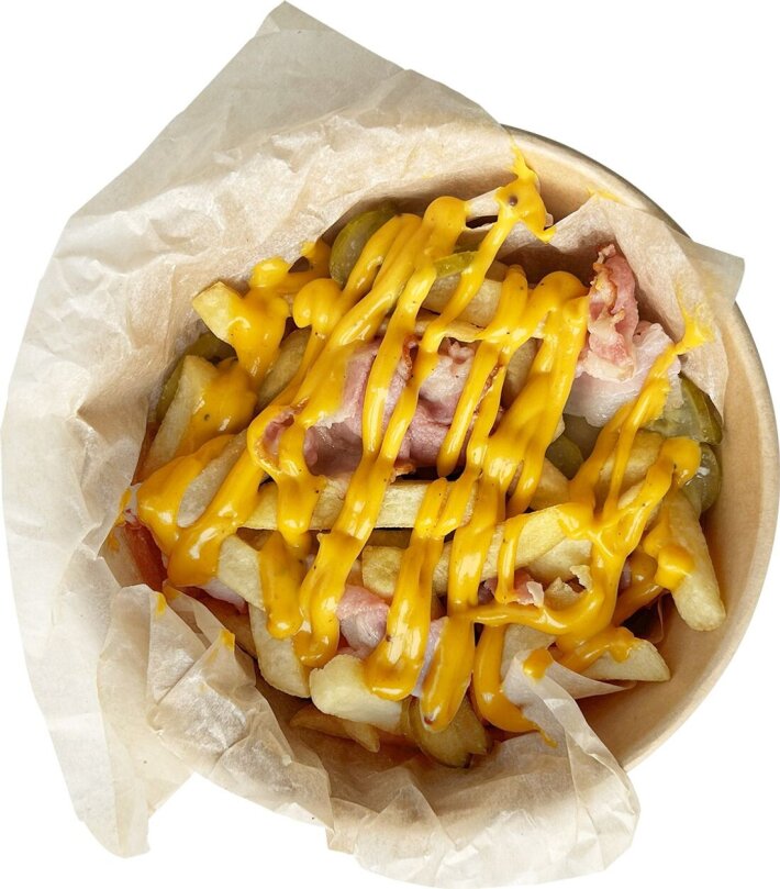 Ланч-бокс «Фри с беконом и огурчиком»