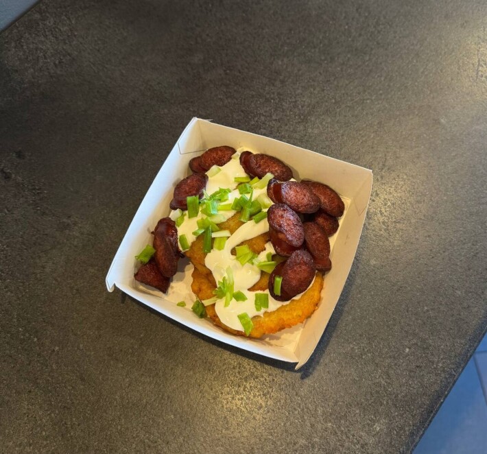 Драники с говяжьей колбасой