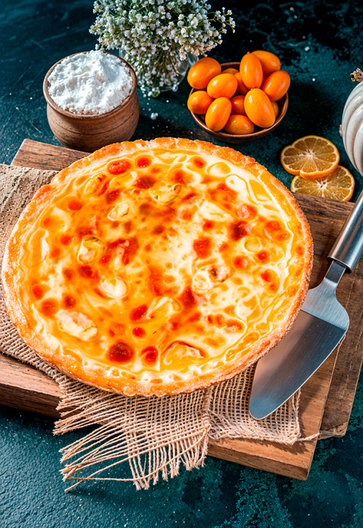 Осетинский пирог «Клюква и рикотта»