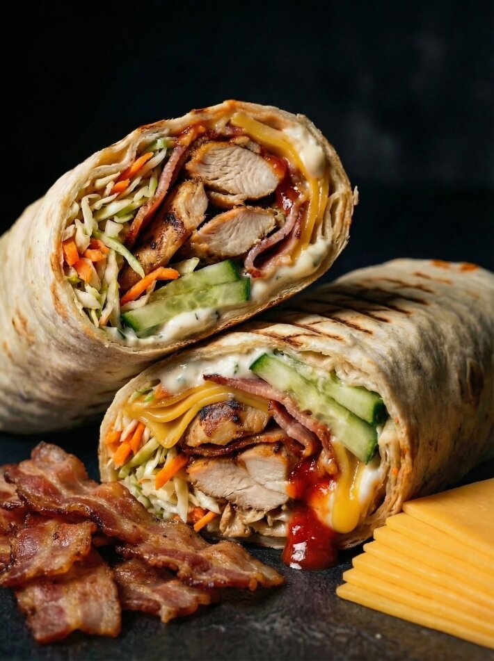 Шаурма с беконом и сыром