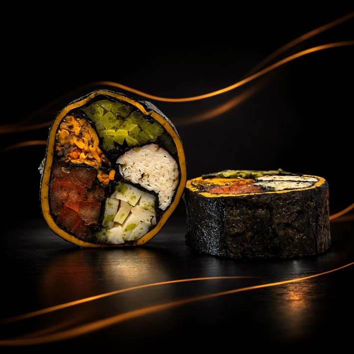 Кето ролл(мидии, креветка, краб) в сыре