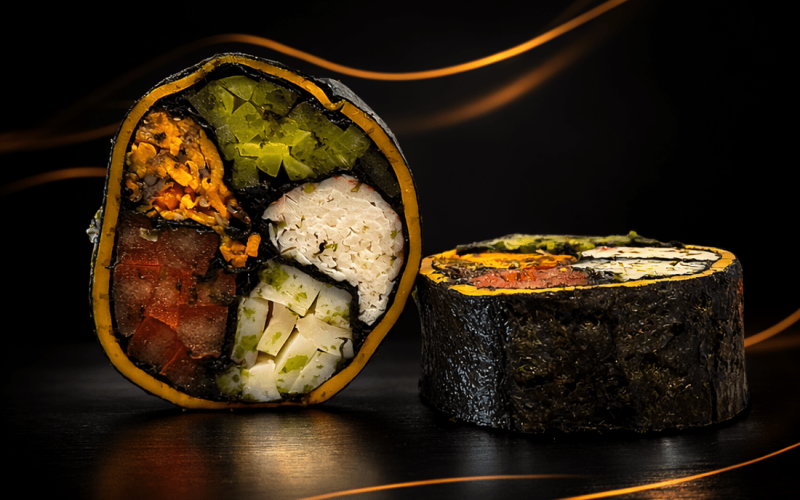 Кето ролл(мидии, креветка, краб) в сыре