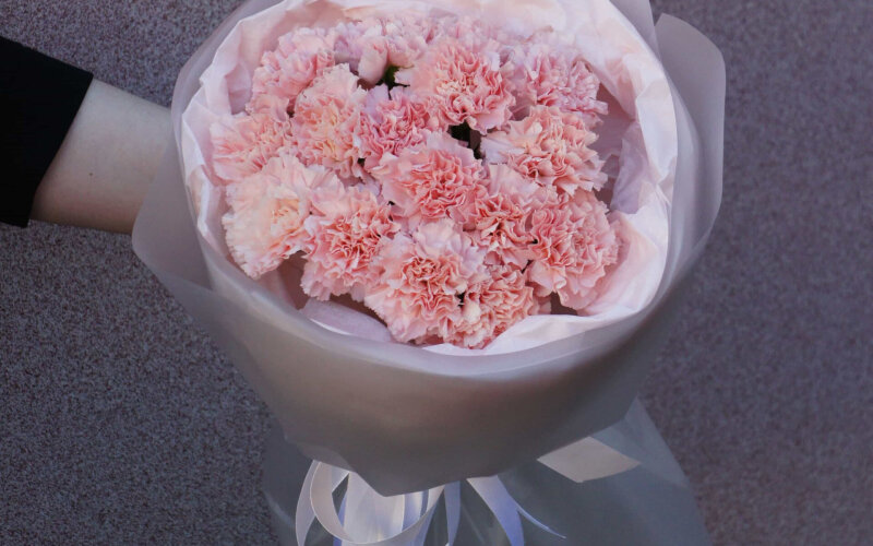 Монобукет из 15 розовых диантусов