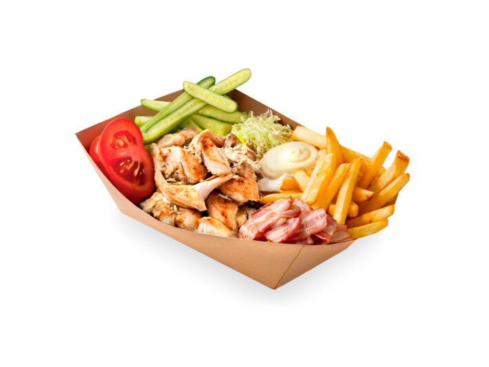 Кебаб-бокс с курицей и беконом