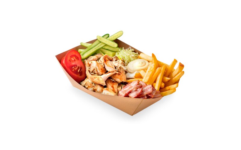 Кебаб-бокс с курицей и беконом