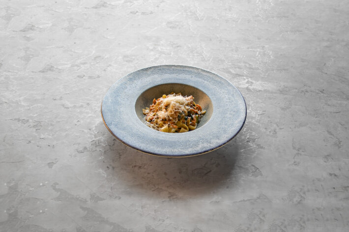 Паста с семгой и шпинатом