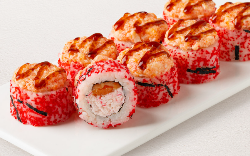 Ролл «Эби краб с лососем»