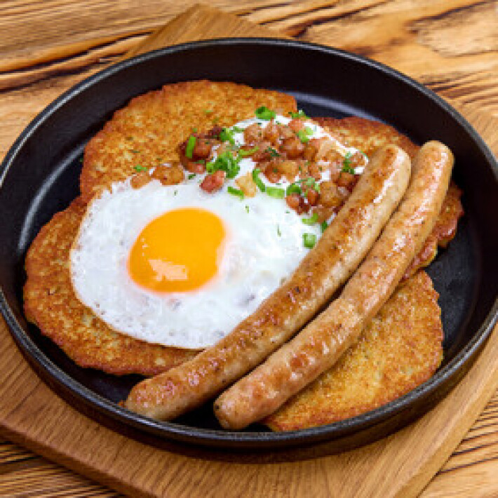 Сковородка «Сельская» с деревенскими колбасками