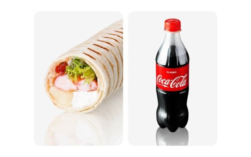 Донер с креветками + Кола