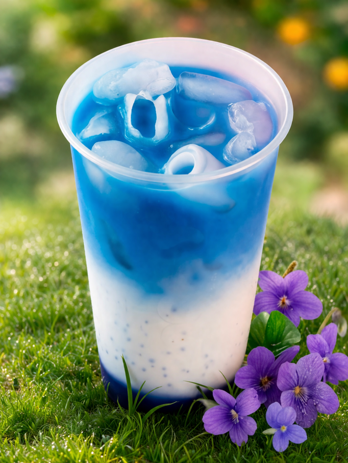 Освежающий напиток «Матча фиалка»