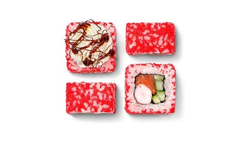 Ролл «Унаги с лососем и креветкой»