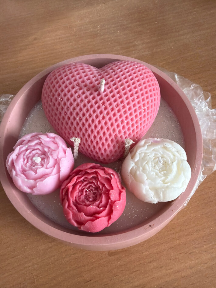 Ароматическая свеча в гипсовой чаше