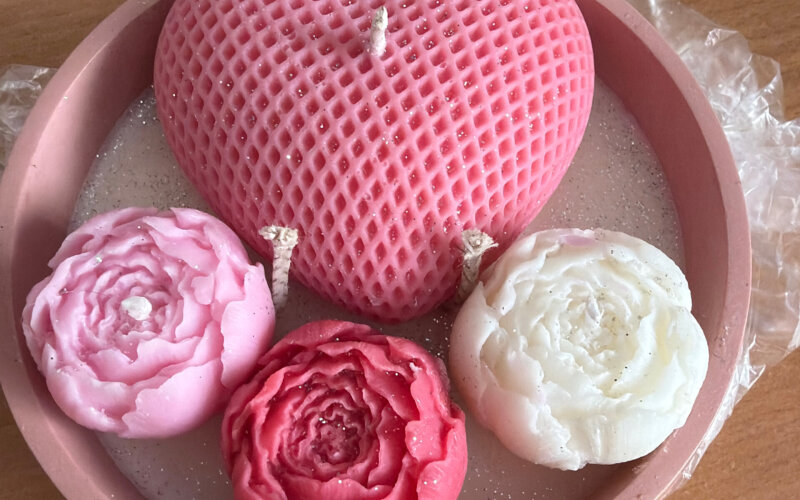 Ароматическая свеча в гипсовой чаше