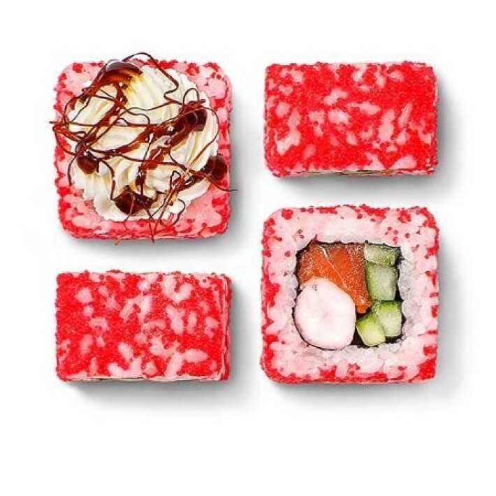 Ролл «Унаги с лососем и креветкой»