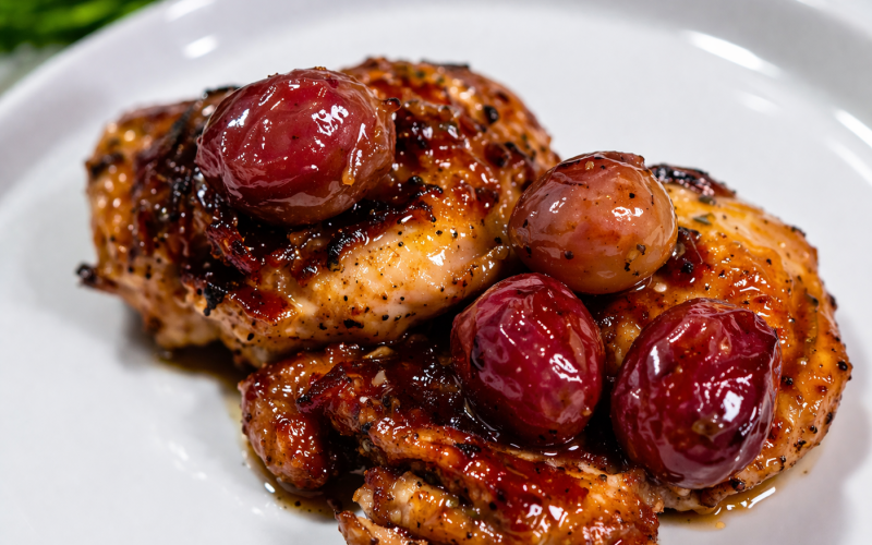 Мякоть бедра с виноградом