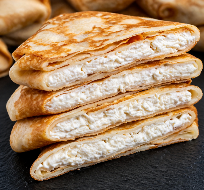 Блины с творогом и медом