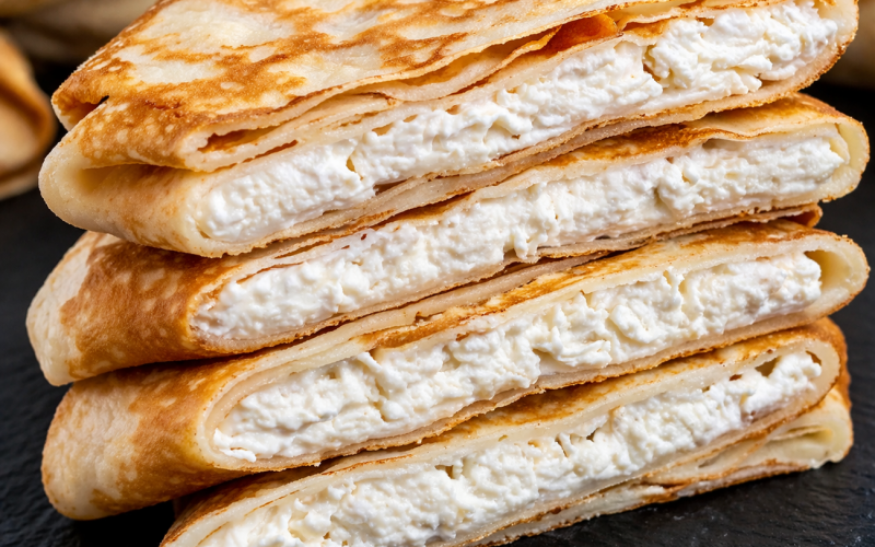 Блины с творогом и медом