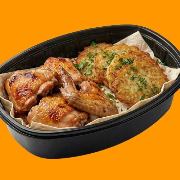 Курица с драниками