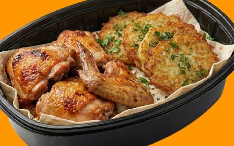 Курица с драниками