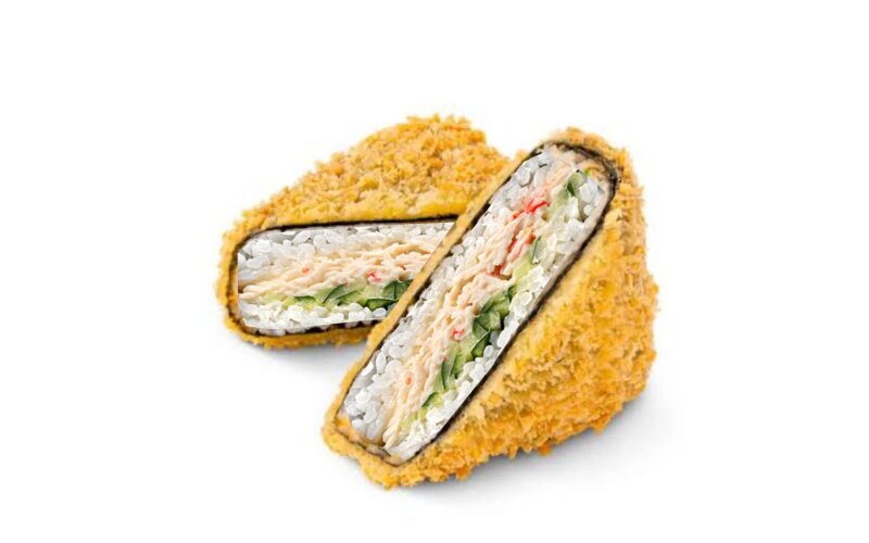 Онигири жаренный с крабом, 1 шт.