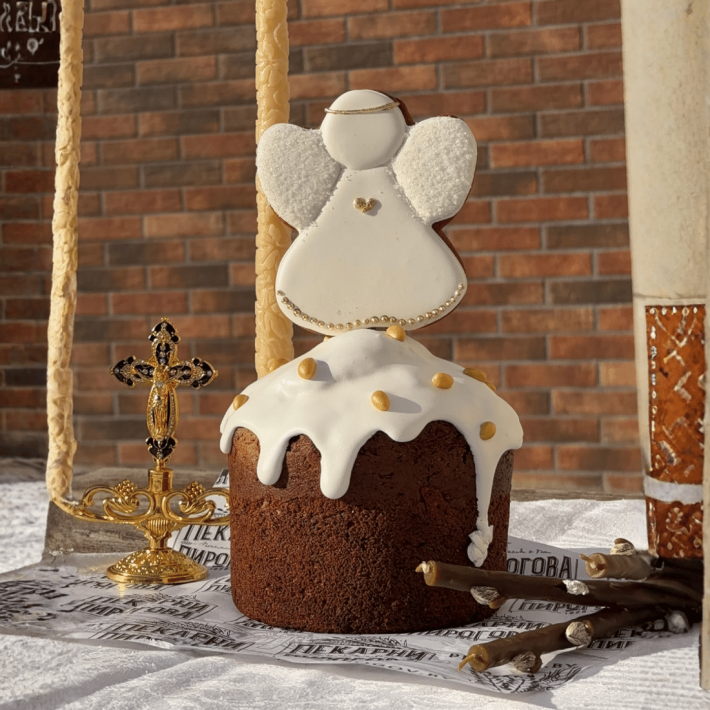 Пасхальный маковый кулич с лимонным курдом «Ангел»
