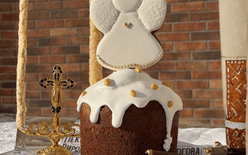 Пасхальный маковый кулич с лимонным курдом «Ангел»