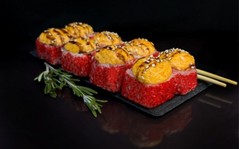 Запечённая Калифорния с лососем 8 шт.