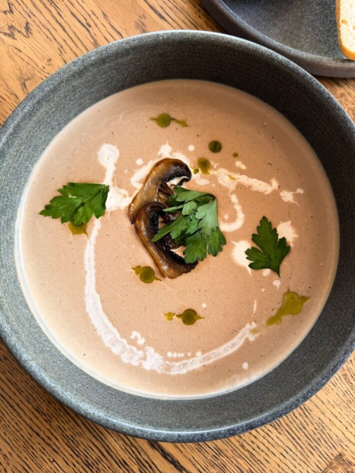 Грибной крем-суп с копчёной