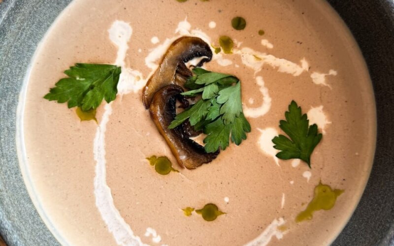 Грибной крем-суп с копчёной