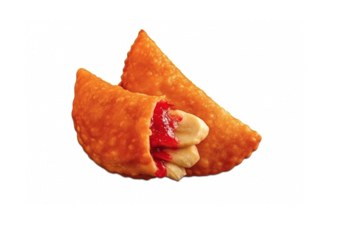 Чебурек с бананом и клубничным джемом