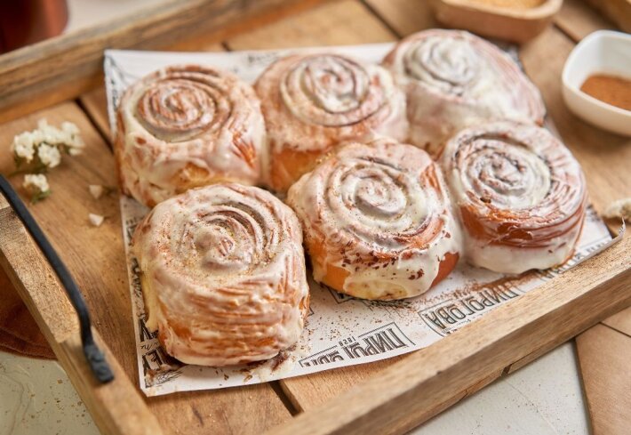 Французские булочки с тростниковым сахаром и корицей (6 шт.)