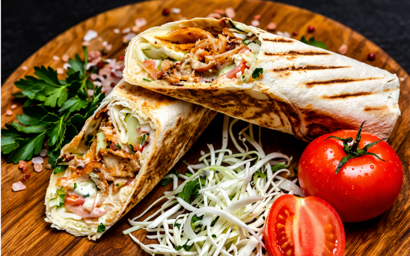 Шаурма «Грибная с карамелизированным луком»