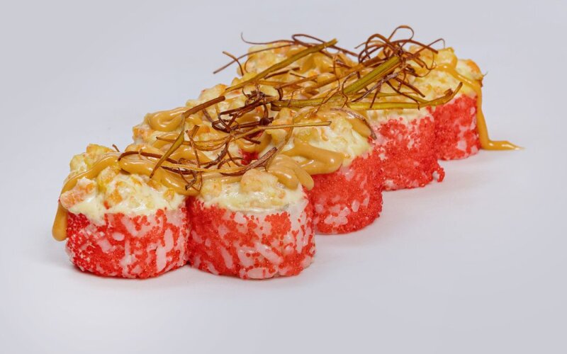 Запеченный с креветкой в сливочном васаби