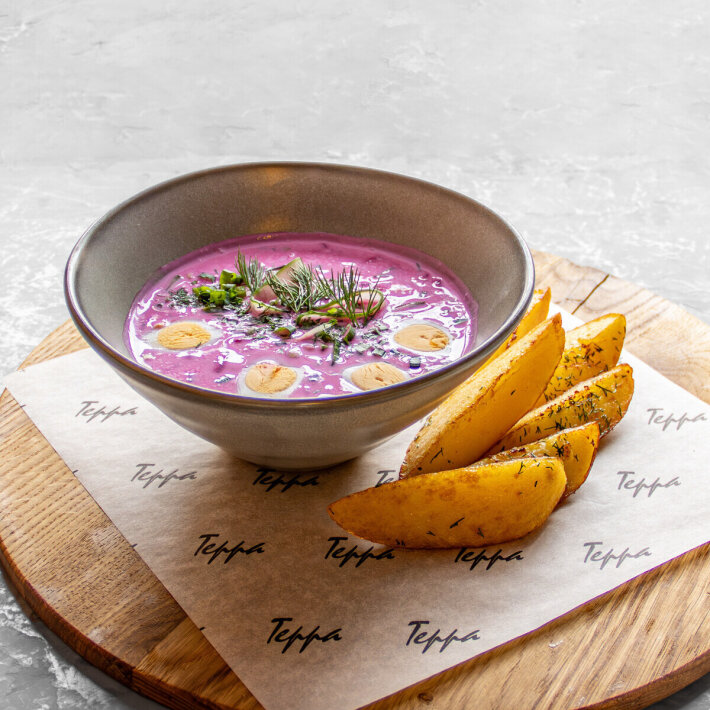 Холодник с картофельными дольками