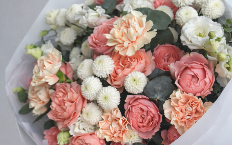 Букет пышный «Персиковый»