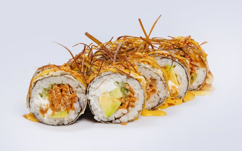 Темпура с лососем терияки