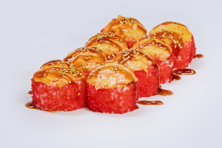 С лососем терияки в сырной шапочке