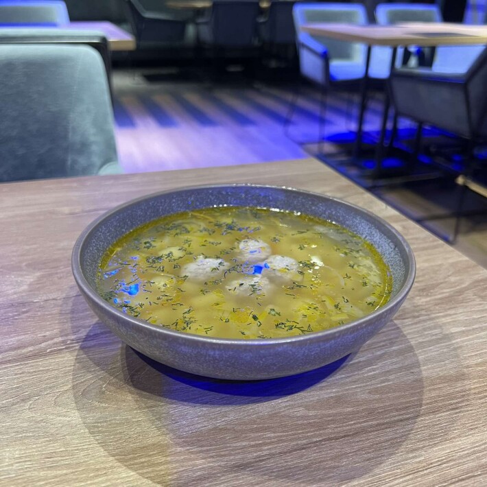 Суп картофельный с крупой с мясными фрикадельками